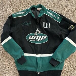 Dale Earnhardt Jr Jacket Mens Black Green NASCAR Racing AMP Energy 88 Sprint Cup
